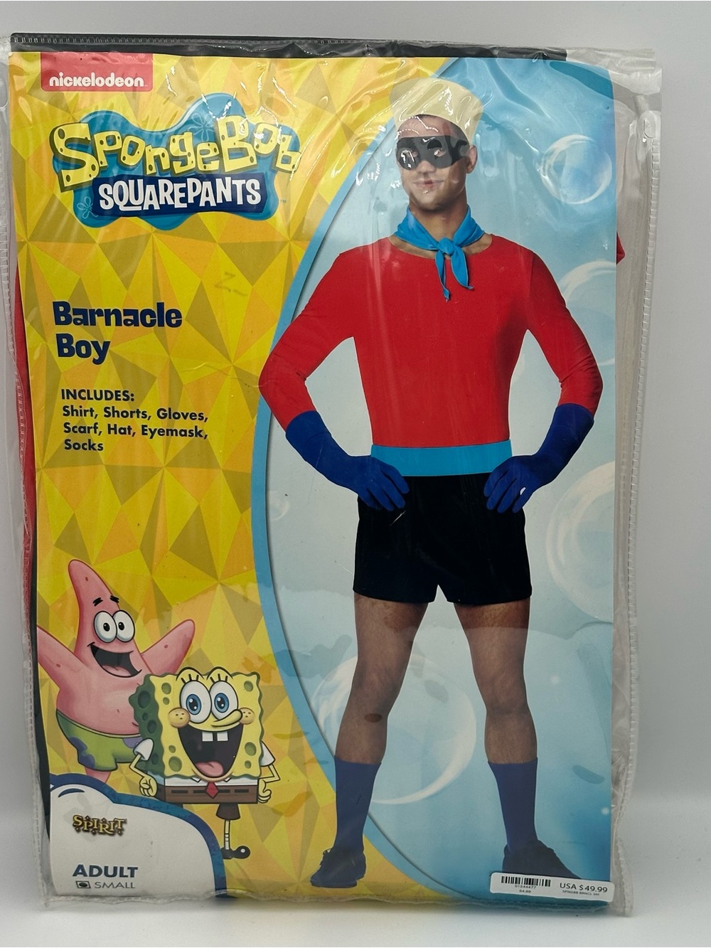 SpongeBob SquarePants Barnacle Boy Adult Costume Sz Small Halloween Cosplay